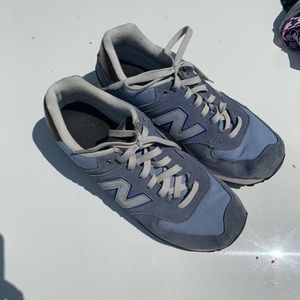 New balance tennis shoes blue brown